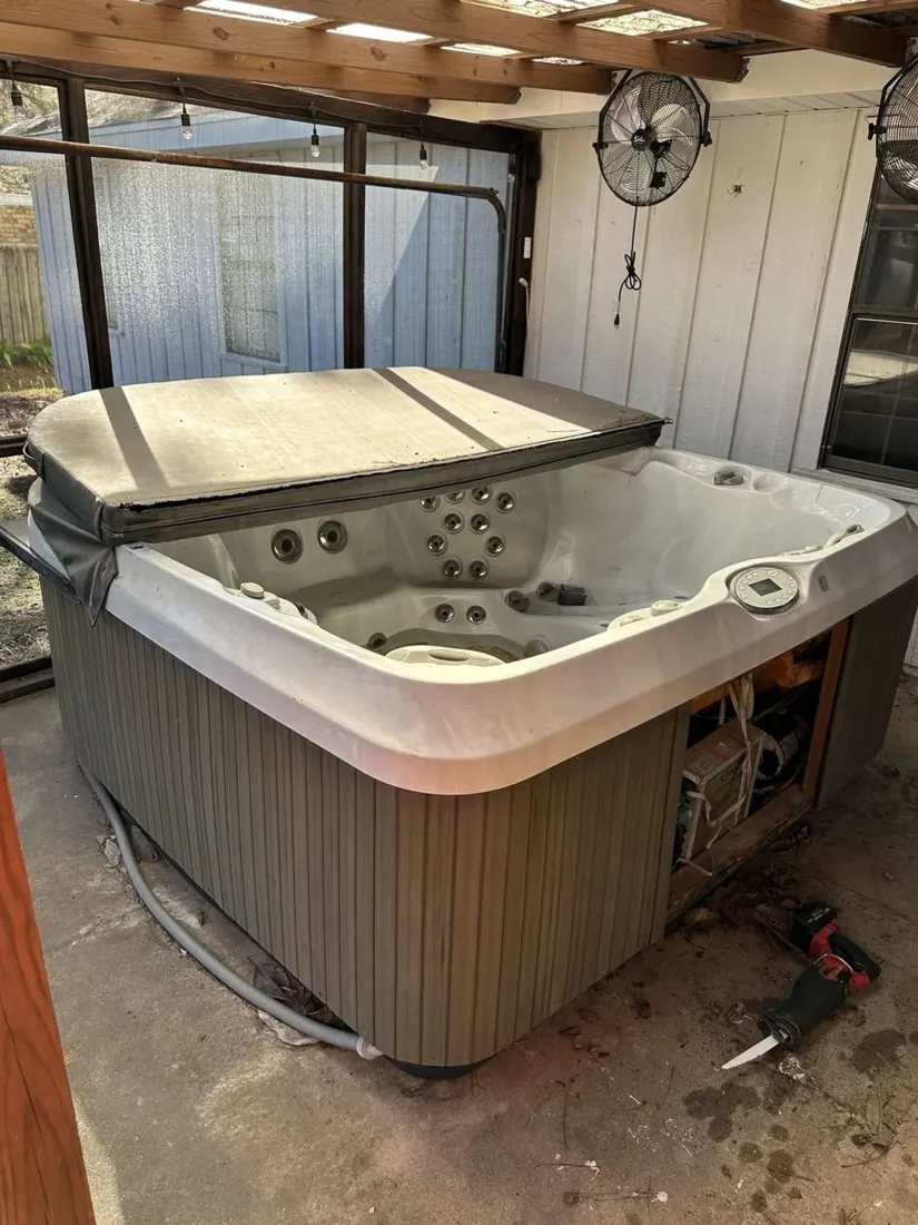 Hot Tub Removal — before